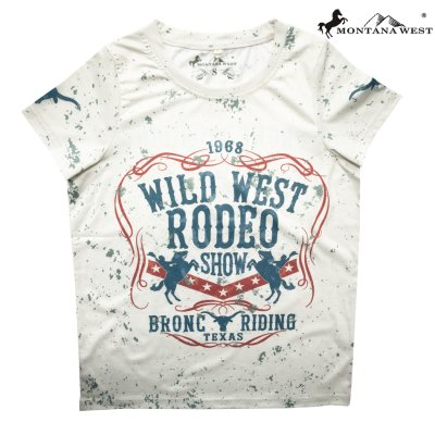 画像1: モンタナウエスト ワイルドウエストロデオ レディース ウエスタン 半袖Tシャツ/Montana West Wild West Rodeo Show Short Sleeve T-shirt(Women's)
