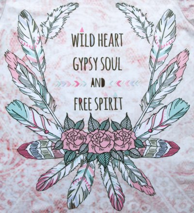 画像2: モンタナウエスト フラワー フェザー レディース ウエスタン 半袖Tシャツ（ピンク）/Montana West WILD HEART GYPSY SOUL AND FREE SPIRIT Short Sleeve T-shirt(Women's)
