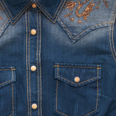 画像2: ライアン マイケル レディース ウエスタン シャツ（デニムブルー・長袖）S/Ryan Michael Long Sleeve Western Shirt(Women's)