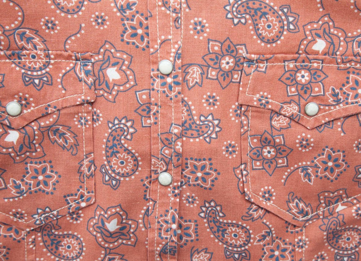 画像2: ライアン マイケル ペイズリー フラワー スナップフロント レディース ウエスタン シャツ（コーラル・長袖）M/Ryan Michael Floral Paisley Long Sleeve Western Shirt Coral(Women's) (2)