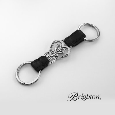 画像1: ブライトン ハート キーホルダー キーリング ハンドバッグ チャーム アメリカン アクセサリー（シルバー・ブラック）/Brighton Collectibles Key Fob Handbag Charm