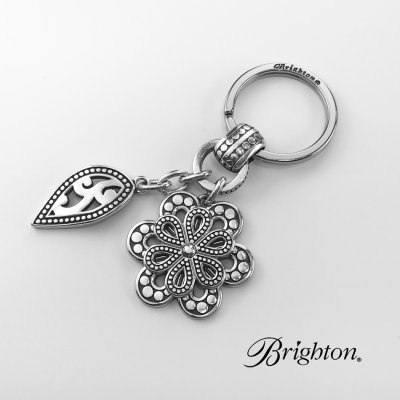 画像1: ブライトン フラワー キーホルダー キーリング ハンドバッグ チャーム アメリカン アクセサリー（シルバー）/Brighton Collectibles Key Fob Handbag Charm