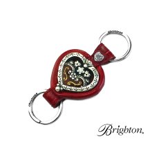 画像1: ブライトン ハート ラインストーン レザー キーホルダー キーリング ハンドバッグ チャーム アメリカン アクセサリー（レッド・シルバー・ゴールド）/Brighton Collectibles Key Fob Handbag Charm (1)