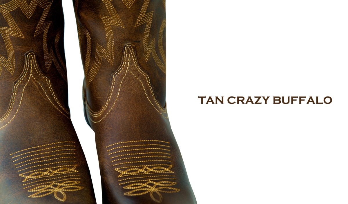 画像2: ノコナ レザー ウエスタンブーツ タンオールドウエスト ブラウン（レディース）/Nocona Boots Cowboy Boots Tan Crazy Buffalo(Women's) (2)