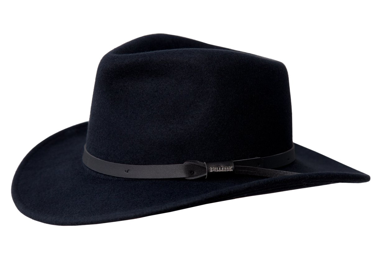 画像2: ブルハイド クラッシャブル ロールアップ ウール ハット ボイジャー（ブラック）大きいサイズもあり/Bullhide Crashable Rolled Up Wool Hat Voyager(Black)  (2)