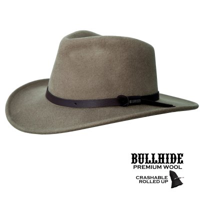 画像1: ブルハイド クラッシャブル ロールアップ ウール ハット ボイジャー（サンド）/Bullhide Crashable Rolled Up Wool Hat Voyager(Sand) 