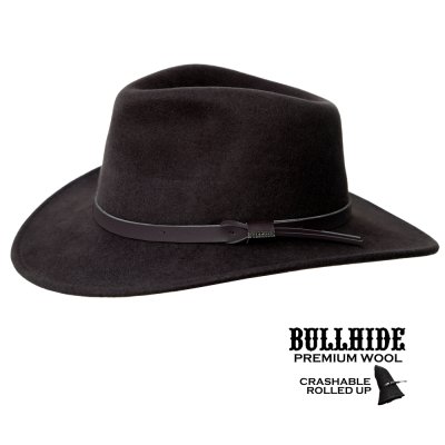 画像1: ブルハイド クラッシャブル ロールアップ ウール ハット ボイジャー（ブラウン）大きいサイズもあり/Bullhide Crashable Rolled Up Wool Hat Voyager(Chocolate) 
