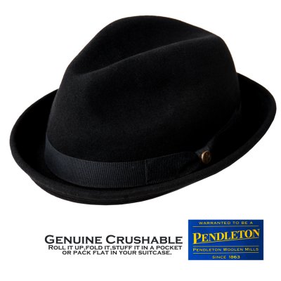 画像1: ペンドルトン ロールアップ クラッシャブル スティンジー ブリム ハット（ブラック）L/Pendleton Stingy Brim Hat(Black) 