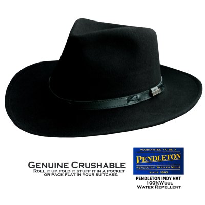 画像1: ペンドルトン インディ ハット(ブラック)大きいサイズ 62cm〜64cm/Pendleton Indy Hat(Black)