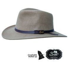 画像1: 大きいサイズのハット ブリットリ クラッシャブル ロールアップ ウール ハット ボイジャー（サンド）/Brittoli Crashable Rolled Up Wool Hat Voyager(Sand) by Montecarlo Hat Co. (1)