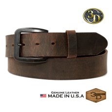 画像1: 3D ベルト アメリカ製 レザー ウエスタン ベルト（ディストレストブラウン）/3D Belt 1 1/2" Genuine Leather Western Belt(Distressed Brown) (1)