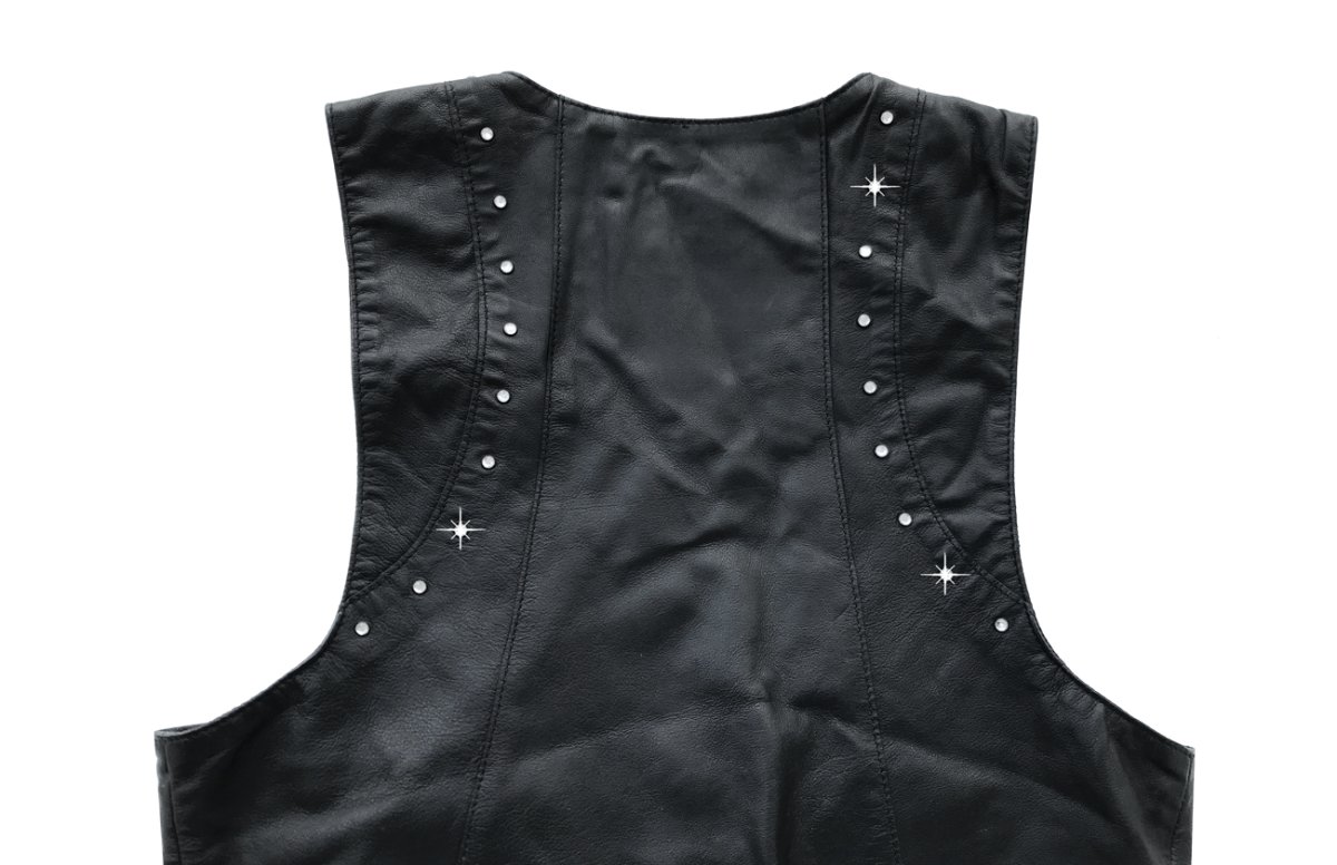 画像3: スカリー ラインストーン レディース レザー ベスト ブラック M/Scully Leather Vest Black(Women's) (3)
