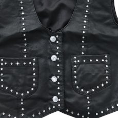画像2: スカリー ラインストーン レディース レザー ベスト ブラック M/Scully Leather Vest Black(Women's) (2)