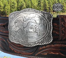 画像2: クラムライン アウトドア ベルト バックル フライングダック/Crumrine Belt Buckle Flying Ducks (2)