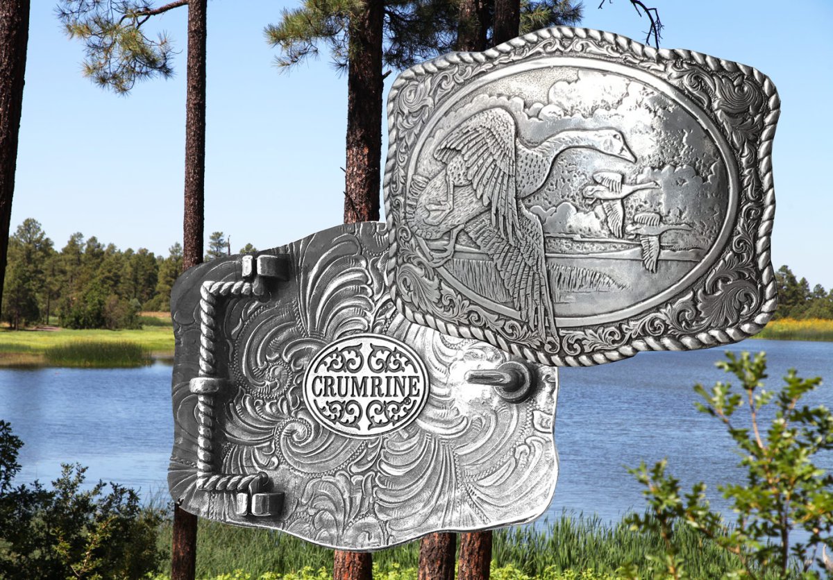 画像3: クラムライン アウトドア ベルト バックル フライングダック/Crumrine Belt Buckle Flying Ducks (3)