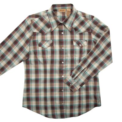 画像1: ラングラー スナップフロント ウエスタン シャツ ブラウン(長袖/レディース)M/Wrangler Long Sleeve Western Shirt Brown Plaid(Women's)