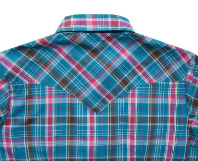 画像2: ラングラー スナップフロント ウエスタン シャツ ブルー(長袖/レディース)大きいサイズ L(身幅57cm)/Wrangler Long Sleeve Western Shirt Blue Plaid(Women's)