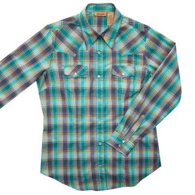 画像1: ラングラー スナップフロント ウエスタン シャツ フォレストグリーン(長袖/レディース)S/Wrangler Long Sleeve Western Shirt Green Plaid(Women's)