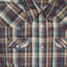 画像2: ラングラー スナップフロント ウエスタン シャツ ブラウン・タン（長袖/レディース）S/Wrangler Long Sleeve Western Shirt Brown Plaid(Women's) (2)