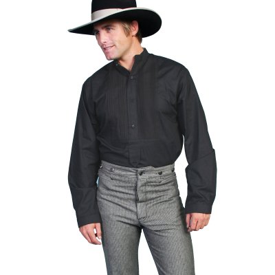 画像2: スカリー フロンティア クラシック オールドウェスト タキシード フロント ビブ ギャンブラーシャツ M(長袖/ブラック)/Scully Tuxedo Front Bib Gambler Shirt Black(Men's)