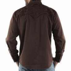 画像5: スカリー ウエスタン 刺繍シャツ（長袖/モカブラウン）S/Scully Long Sleeve Embroidered Western Shirt (Men's) (5)