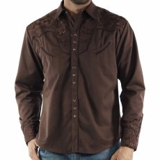 画像2: スカリー ウエスタン 刺繍シャツ（長袖/モカブラウン）S/Scully Long Sleeve Embroidered Western Shirt (Men's) (2)
