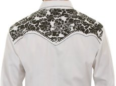 画像2: スカリー ウエスタン 刺繍シャツ（長袖/アイボリー・ブラック）S/Scully Long Sleeve Embroidered Western Shirt (Men's) (2)