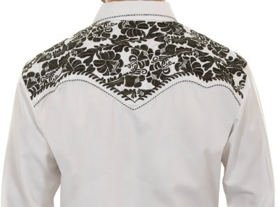 画像2: スカリー ウエスタン 刺繍シャツ(長袖/アイボリー・ブラック)S/Scully Long Sleeve Embroidered Western Shirt (Men's)