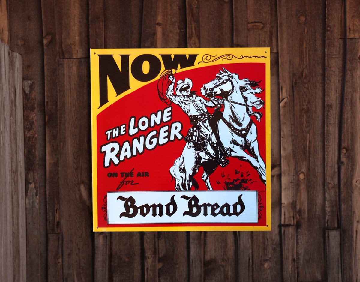 画像2: ウエスタン メタルサイン TIN サインボード Bond Bread THE LONE RANGER /TIN Advertising Sign (2)