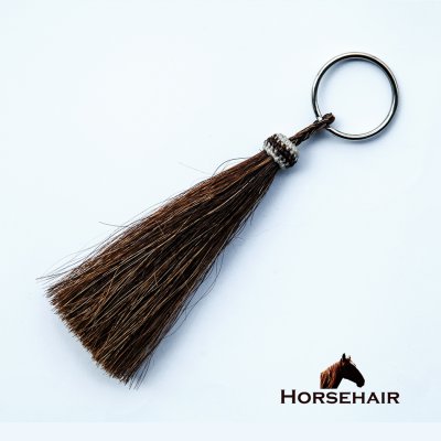画像1: 馬の毛 ホースヘアー タッセル キーホルダー（ダークブラウン）/Horse Hair Tassel Keychain