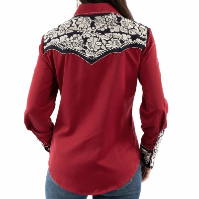 画像2: スカリー 刺繍 ウエスタン シャツ（長袖/レッド・シルバー・ネイビー）S/Scully Long Sleeve Western Shirt(Women's) 