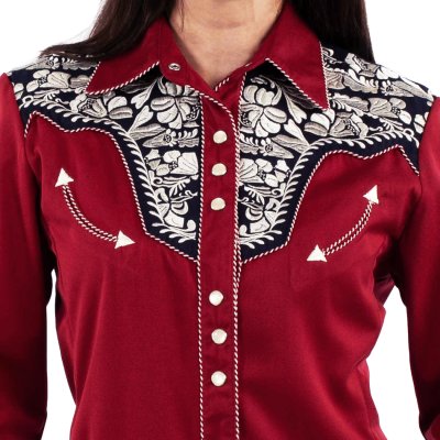 画像3: スカリー 刺繍 ウエスタン シャツ（長袖/レッド・シルバー・ネイビー）S/Scully Long Sleeve Western Shirt(Women's) 