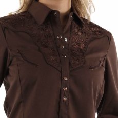 画像2: スカリー 刺繍 ウエスタン シャツ（長袖/モカ）S/Scully Long Sleeve Western Shirt(Women's) (2)