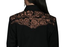 画像2: スカリー 刺繍 ウエスタン シャツ（長袖/ブラック・ブラウン）S/Scully Long Sleeve Western Shirt(Women's)  (2)
