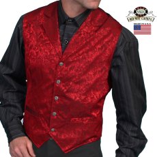 画像1: ワーメーカー シルク ベスト（フローラルレッド）/Wah Maker Old West Vest(Red) (1)