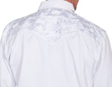 画像3: スカリー ウエスタン 刺繍 シャツ（長袖/ホワイト・ホワイト）S（身幅56cm）/Scully Long Sleeve Embroidered Western Shirt(Men's) (3)