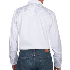 画像4: スカリー ウエスタン 刺繍 シャツ（長袖/ホワイト・ホワイト）S（身幅56cm）/Scully Long Sleeve Embroidered Western Shirt(Men's) (4)