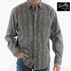 画像1: スカリー ウエスタンシャツ（長袖/サウスウエスト・トープ）L（身幅60cm,61cm,62cm）/Scully Long Sleeve Signature Shirt Western Shirt (Men's) (1)