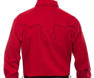 画像2: スカリー キャンディケイン パイピング ウエスタン シャツ(長袖/レッド・ブラック)/Scully Long Sleeve Western Shirt(Crimson)