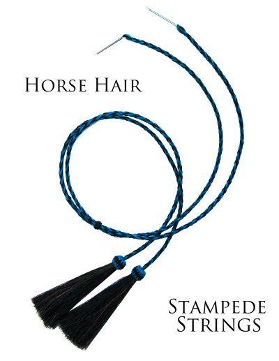画像1: ホースヘアー 馬毛 スタンピード ストリングス ターコイズ・ブラック（ハット用あごひも）/Horse Hair Stampede Strings