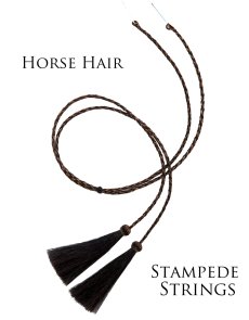 画像2: ホースヘアー 馬毛 スタンピード ストリングス ブラック・ブラウン（ハット用あごひも）/Horse Hair Stampede Strings (2)