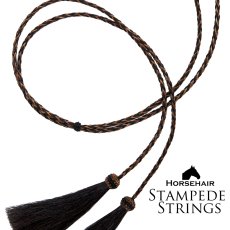 画像1: ホースヘアー 馬毛 スタンピード ストリングス ブラック・ブラウン（ハット用あごひも）/Horse Hair Stampede Strings (1)