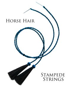 画像2: ホースヘアー 馬毛 スタンピード ストリングス ターコイズ・ブラック（ハット用あごひも）/Horse Hair Stampede Strings (2)