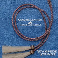 画像1: ハット用 あごひも レザー&ホースヘアー アメリカン ウエスタン スタンピード ストリングス ブラウン2色・ナチュラル/Leather w/horse Hair Stampede Strings (1)