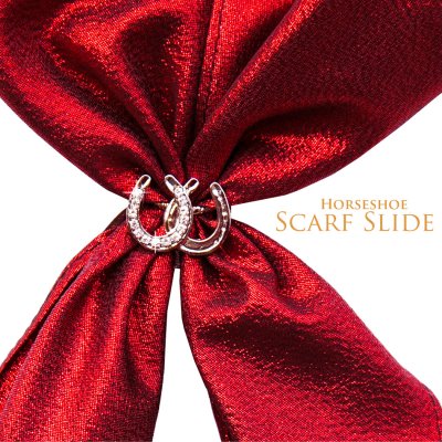 画像1: ウエスタン スカーフ スライド スカーフ留め ネックスカーフ用（蹄鉄 ホースシュー・シルバー）/Horseshoe Scarf Slide(Silver)