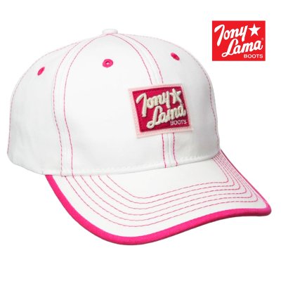 画像1: トニーラマ ブーツ キャップ（ホワイト・ピンク）/Tony Lama Boots Cap
