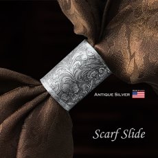画像1: スカーフ スライド スカーフ留め ウエスタン 大判スカーフ ワイルドラグ用 チューブ（アンティークシルバー）/Austin Accent Inc. Scarf Slide Tube (Antique Silver) (1)