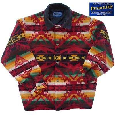 画像1: ペンドルトン ウール ウエスタン ジャケット(レッド・ブラック)L/Pendleton Wool Jacket