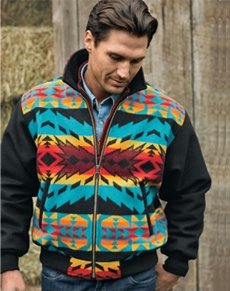 画像2: ペンドルトン ウール ウエスタン ジャケット（ターコイズ） L/Pendleton Wool Western Jacket(Turquoise/Hawkeye) (2)