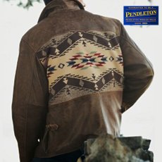 画像1: ペンドルトン スピリットオブザピープルズ レザー ジャケット（ブラウン）L/Pendleton Spirit of the Peoples Centennial Leather Jacket(Brown) (1)